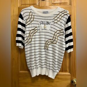 P. Galli designs sailing summer sweater size L with row accents